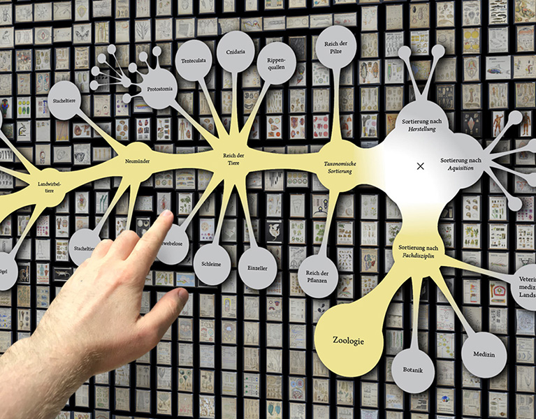 Historic teaching boards, Concept for a visual database interface